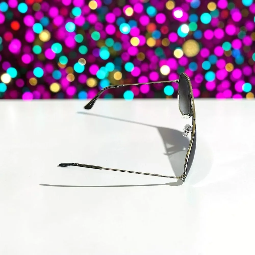 Christian Siriano Aviator Sunglasses in Gun Brand New in Case MSRP $139